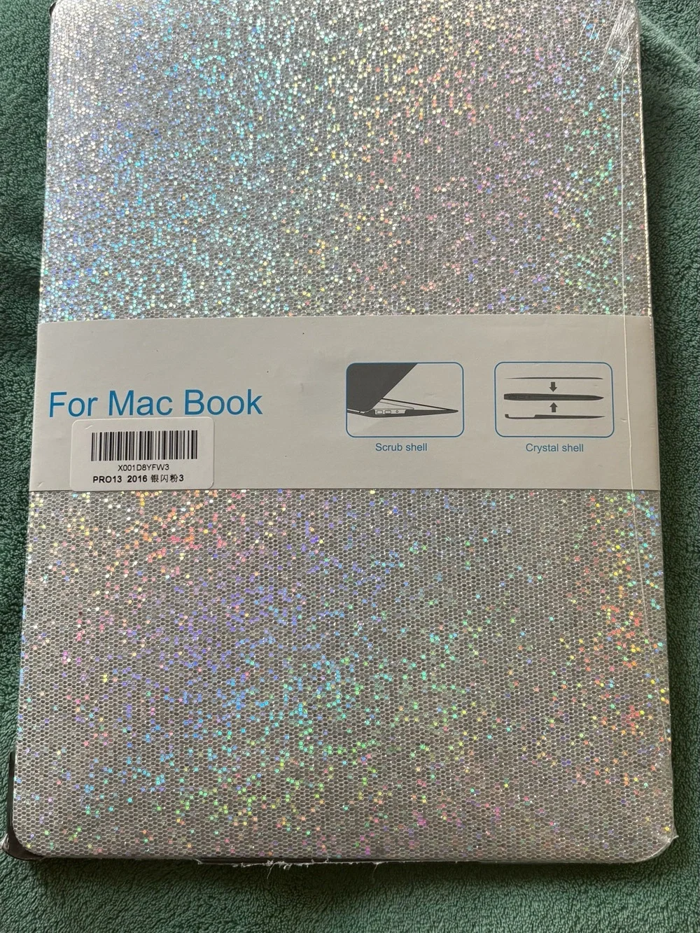 Apple MacBook Glitter Silver Holographic Cover